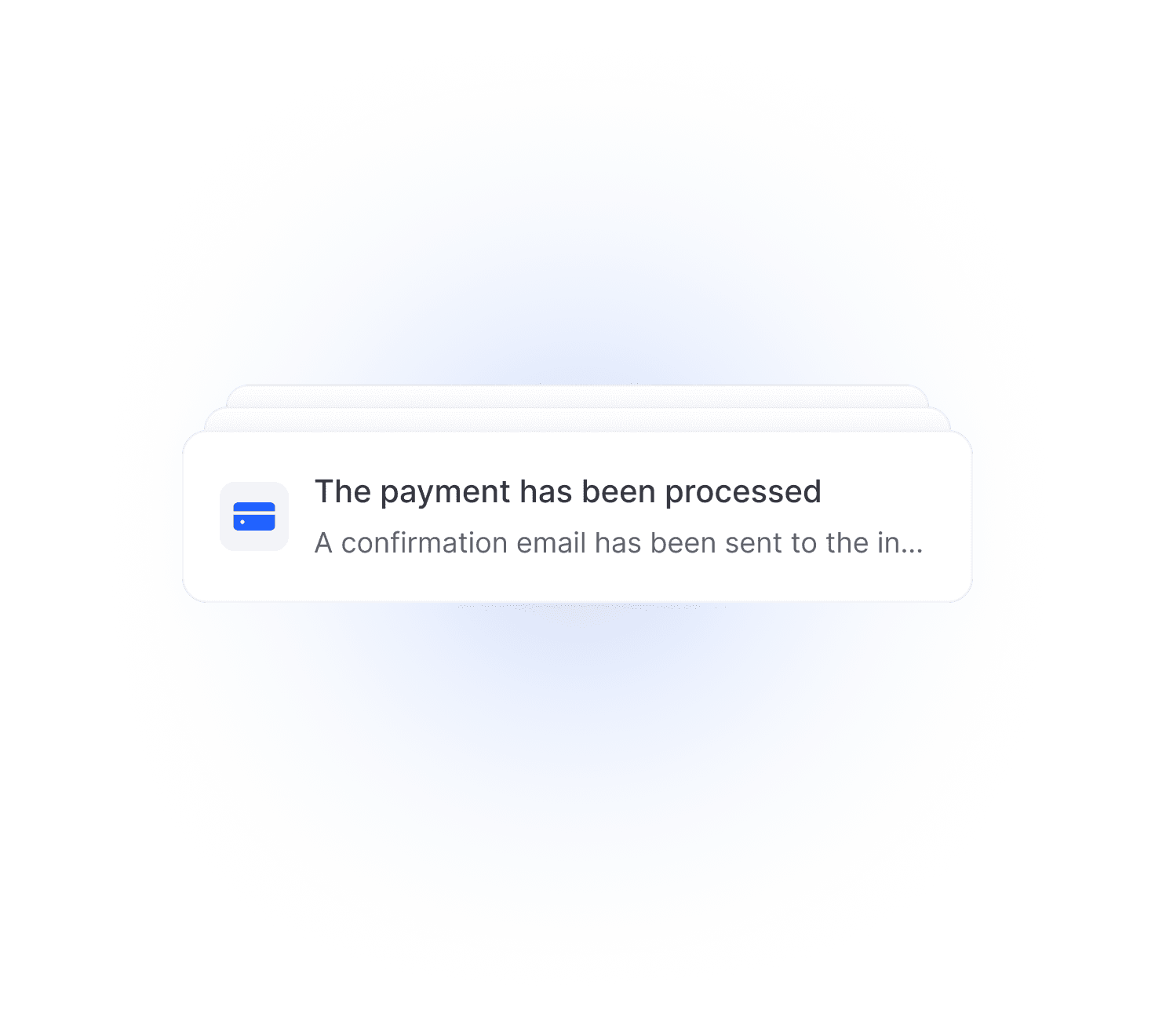 Payment confirmation card