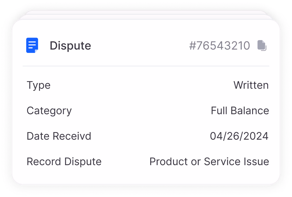 Fiber Compliance Engine dispute detail card