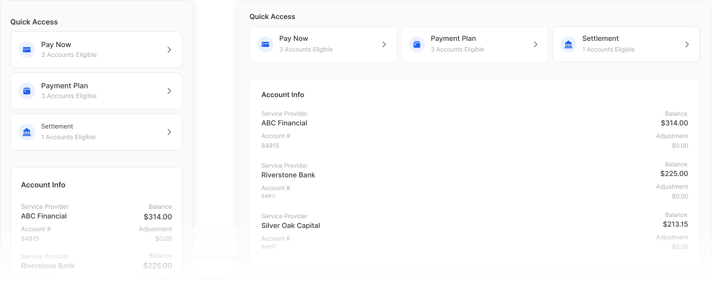 Fiber Payment Portal interface