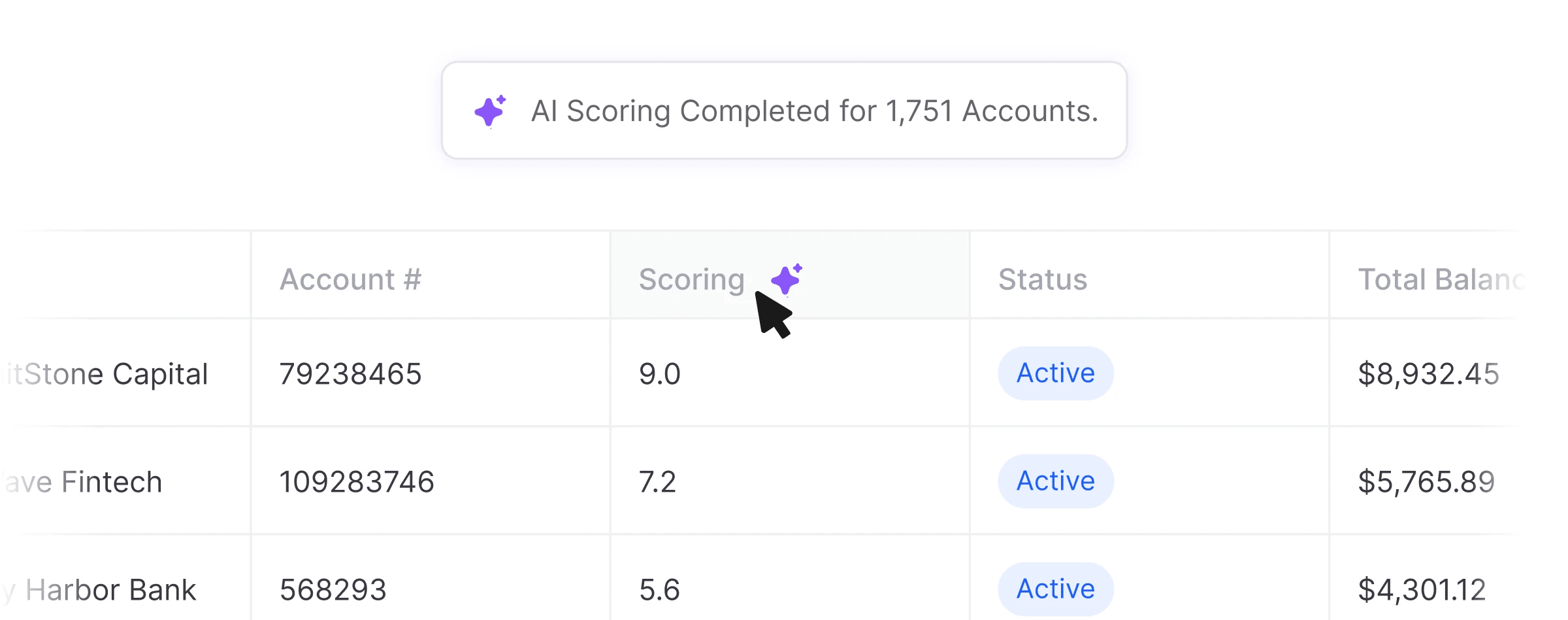 Fiber Scoring model interface