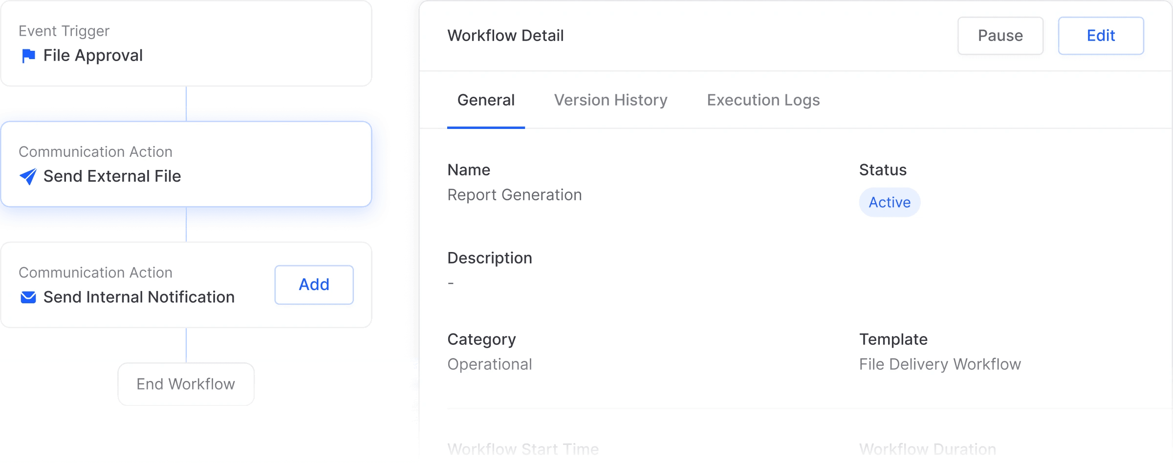 Fiber Workflow Automation interface